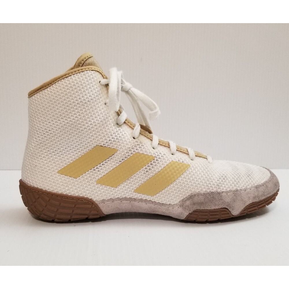 Adidas Wrestling Shoes Size 6 Tech Fall 2.0 Unisex White Vegas Gold FZ5387